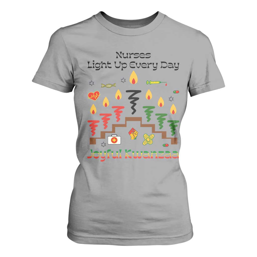 Joyful Kwanzaa Nurse Gift T Shirt For Women Light Up Everyday TS12 Sport Gray Print Your Wear