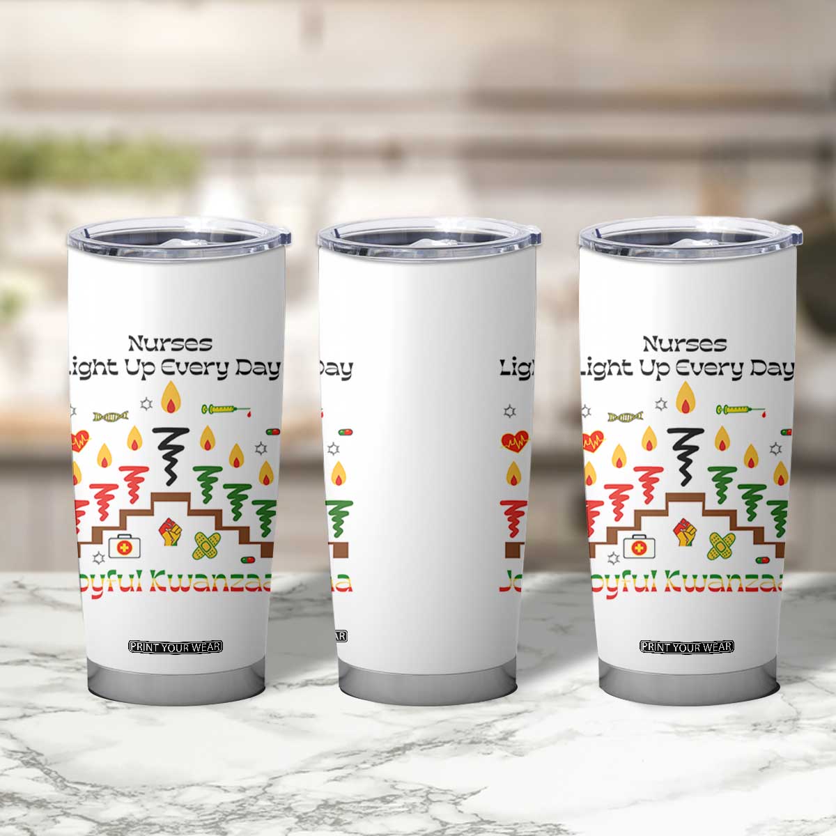 Joyful Kwanzaa Nurse Gift Tumbler Cup Light Up Everyday TS12 Print Your Wear