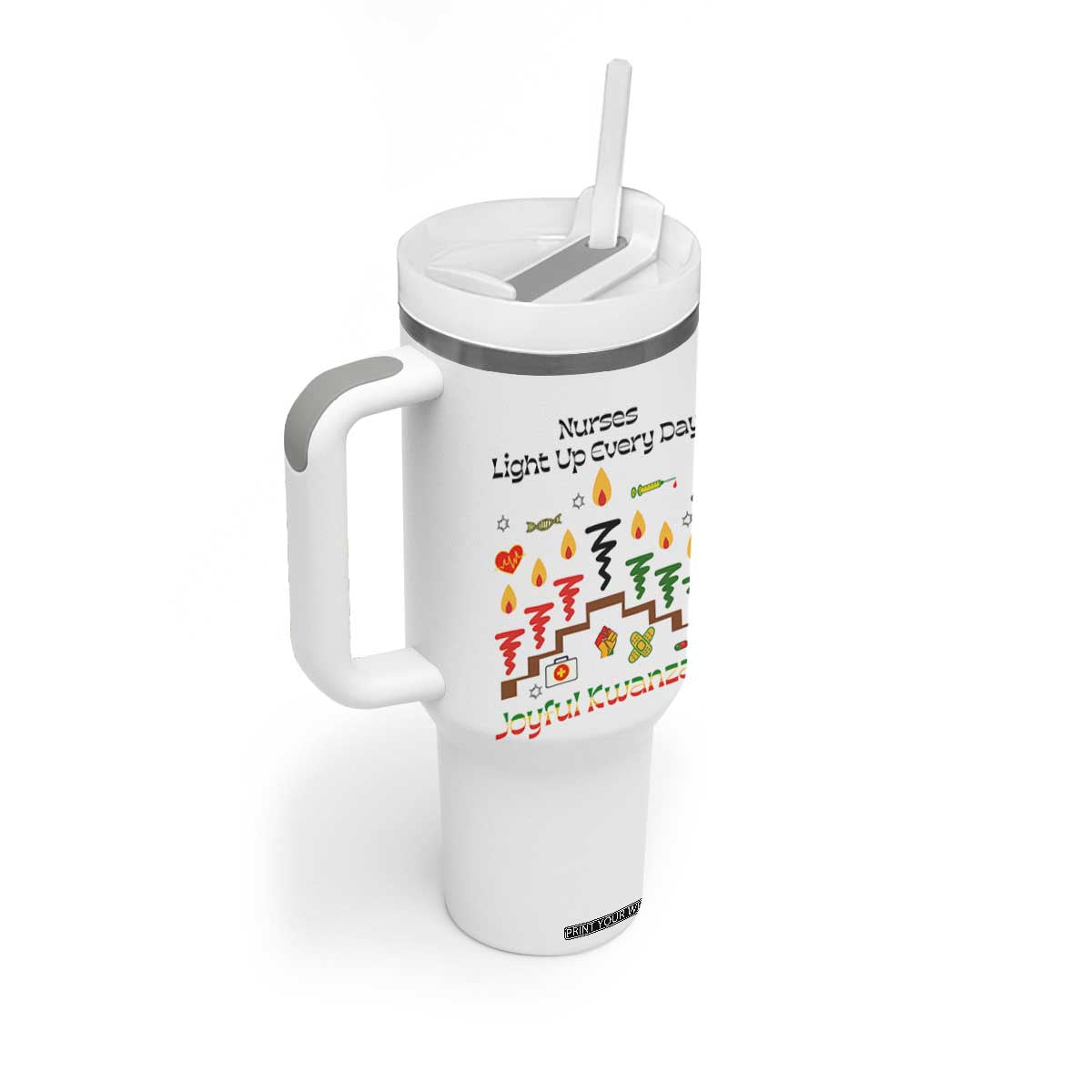 Joyful Kwanzaa Nurse Gift Tumbler With Handle Light Up Everyday TS12 Print Your Wear