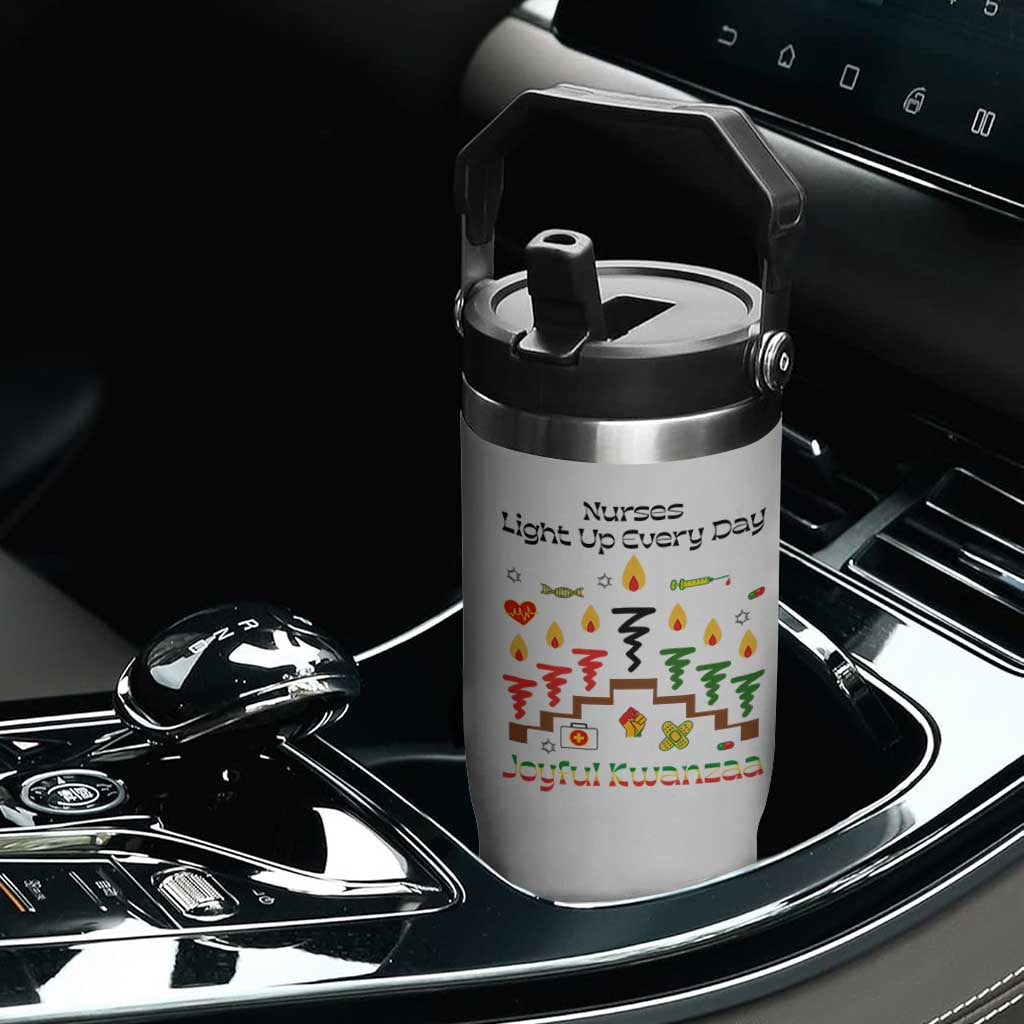 Joyful Kwanzaa Nurse Gift Flip Straw Tumbler Light Up Everyday TS12 Print Your Wear