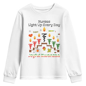 Joyful Kwanzaa Nurse Gift Youth Sweatshirt Light Up Everyday TS12 White Print Your Wear