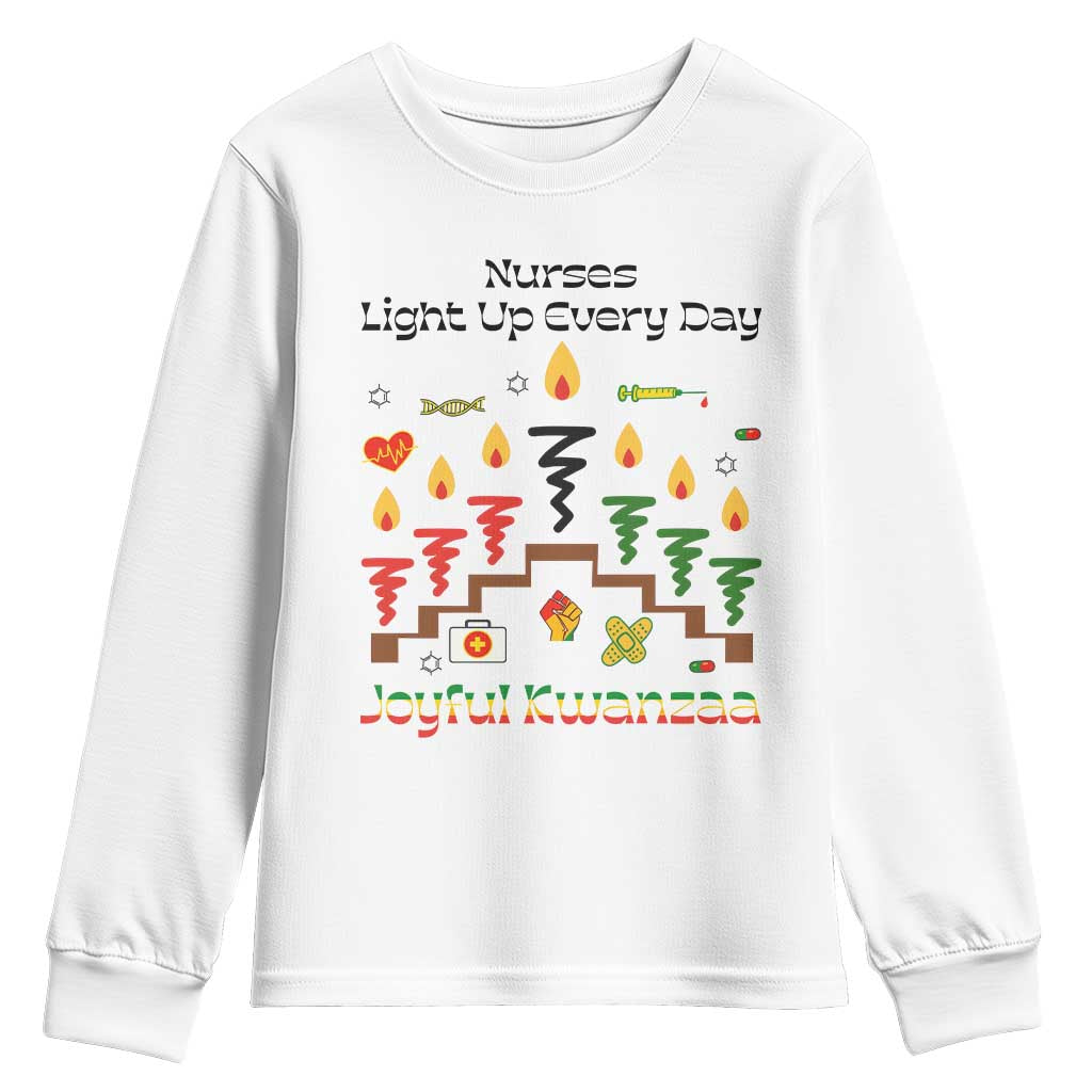 Joyful Kwanzaa Nurse Gift Youth Sweatshirt Light Up Everyday TS12 White Print Your Wear