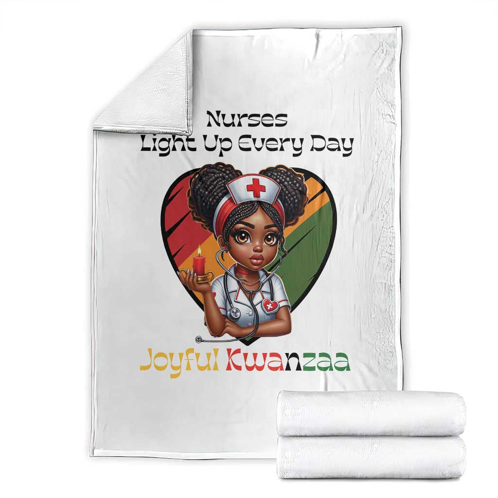 Nurses Light Up Everyday Throw Blanket Joyful Kwanzaa Celebration Gift TS12 White Print Your Wear