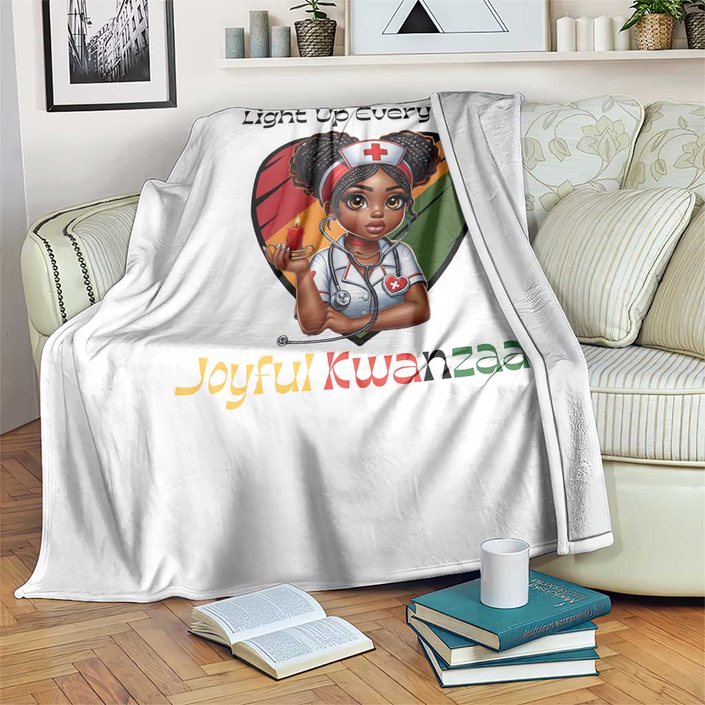 Nurses Light Up Everyday Throw Blanket Joyful Kwanzaa Celebration Gift TS12 Print Your Wear