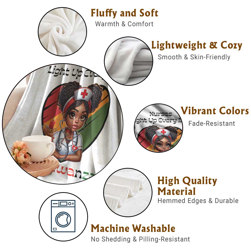 Nurses Light Up Everyday Throw Blanket Joyful Kwanzaa Celebration Gift TS12 Print Your Wear