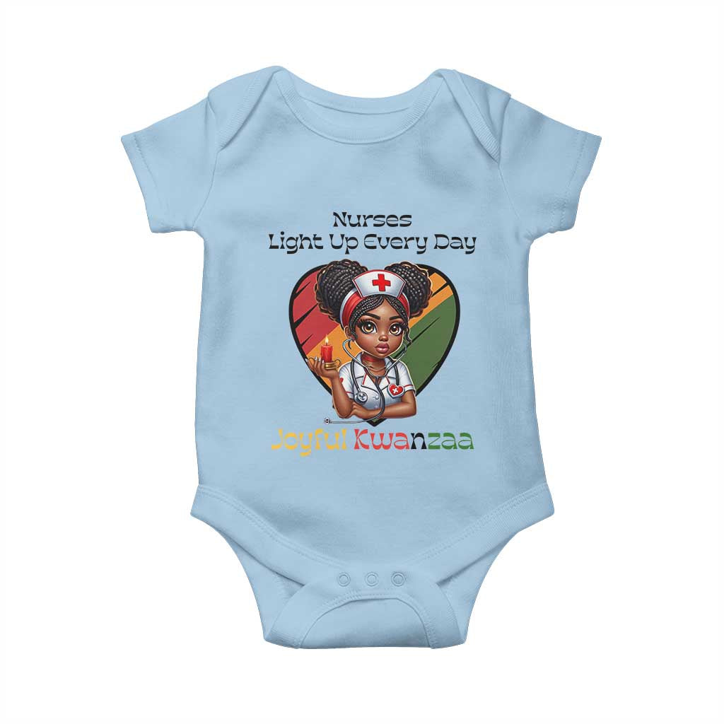 Nurses Light Up Everyday Baby Onesie Joyful Kwanzaa Celebration Gift TS12 Light Blue Print Your Wear