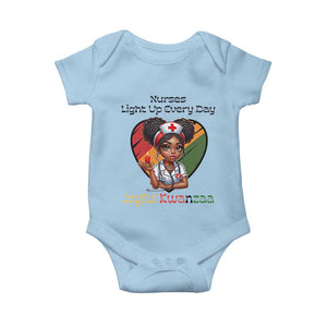 Nurses Light Up Everyday Baby Onesie Joyful Kwanzaa Celebration Gift TS12 Light Blue Print Your Wear