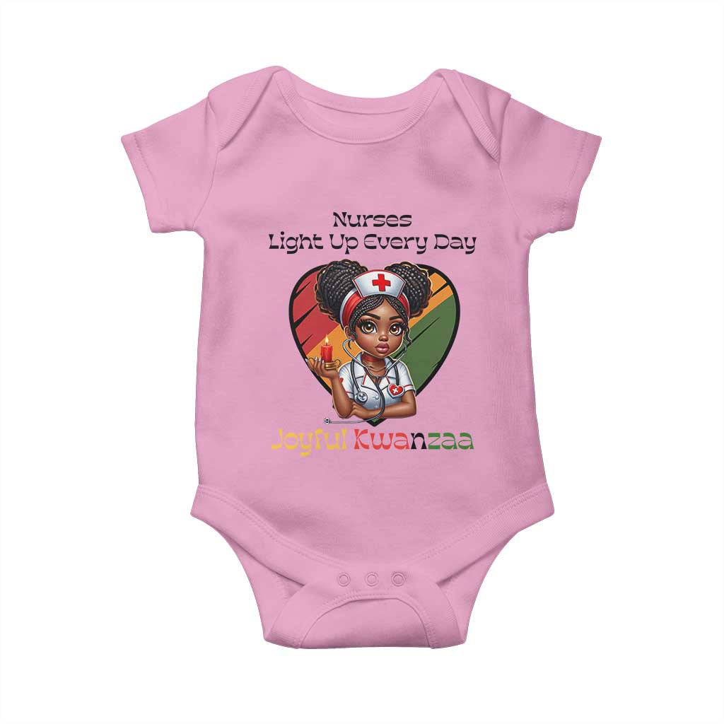 Nurses Light Up Everyday Baby Onesie Joyful Kwanzaa Celebration Gift TS12 Light Pink Print Your Wear