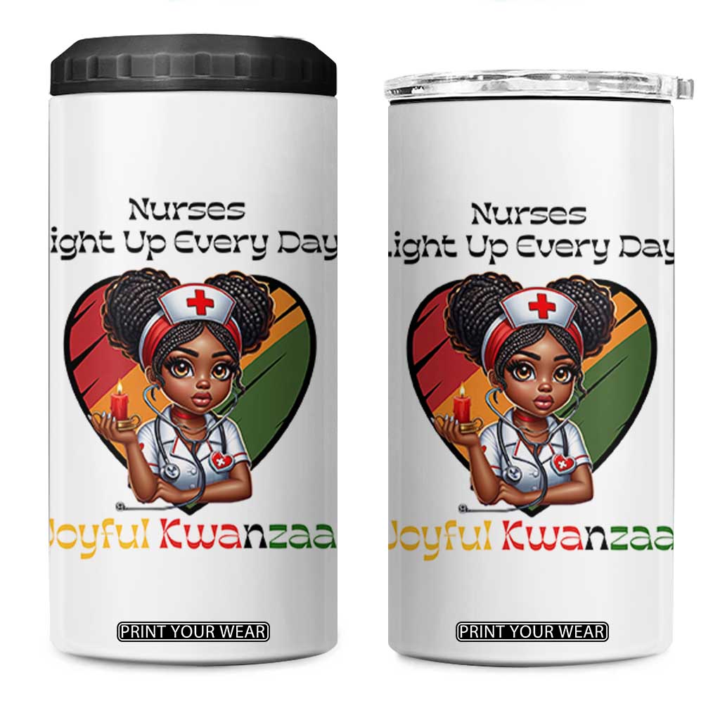 Nurses Light Up Everyday 4 in 1 Can Cooler Tumbler Joyful Kwanzaa Celebration Gift TS12 One Size: 16 oz White Print Your Wear