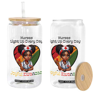 Nurses Light Up Everyday Glass Can Joyful Kwanzaa Celebration Gift TS12 Print Your Wear