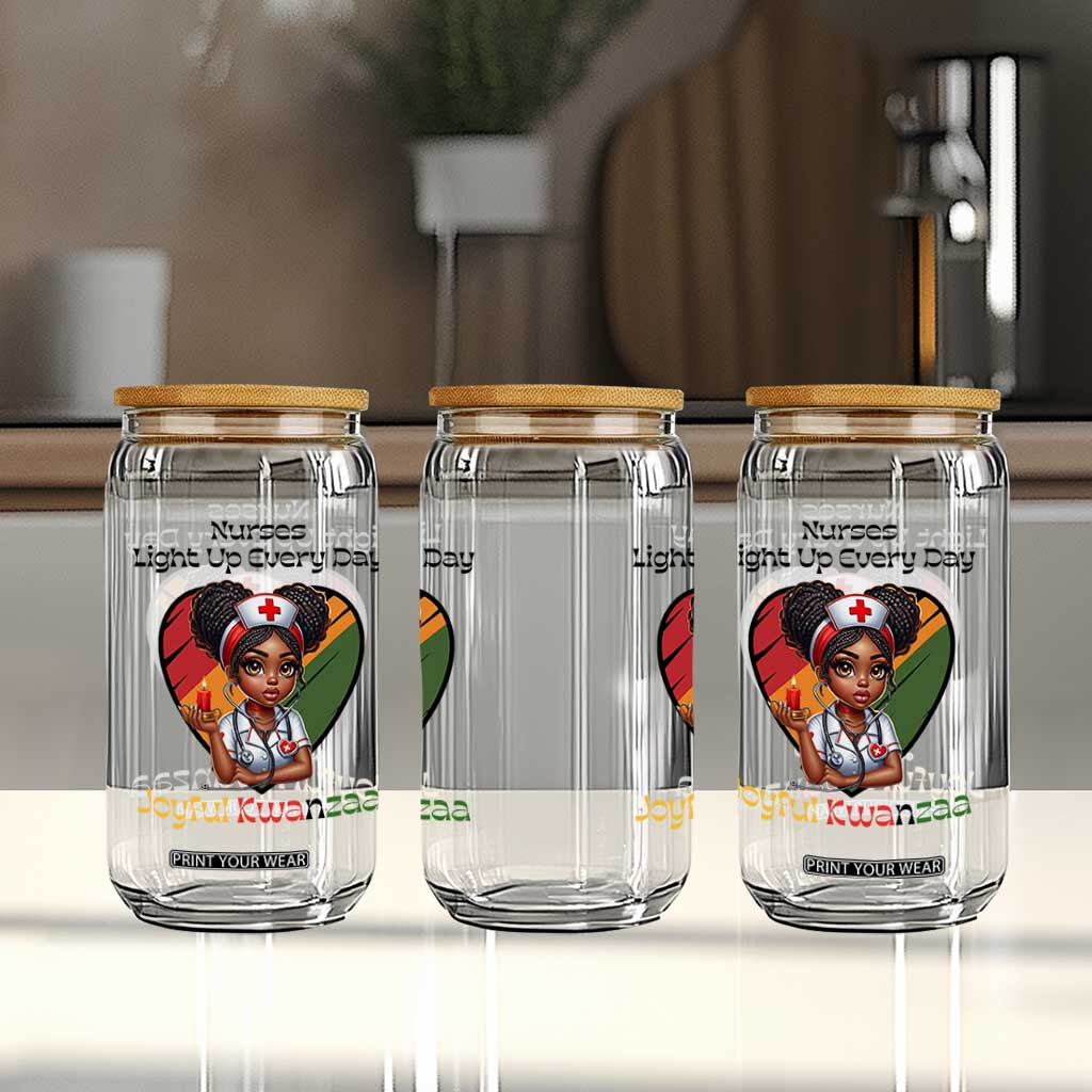 Nurses Light Up Everyday Glass Can Joyful Kwanzaa Celebration Gift TS12 Print Your Wear