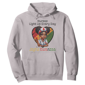 Nurses Light Up Everyday Hoodie Joyful Kwanzaa Celebration Gift TS12 Ice Gray Print Your Wear