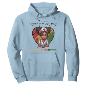 Nurses Light Up Everyday Hoodie Joyful Kwanzaa Celebration Gift TS12 Light Blue Print Your Wear