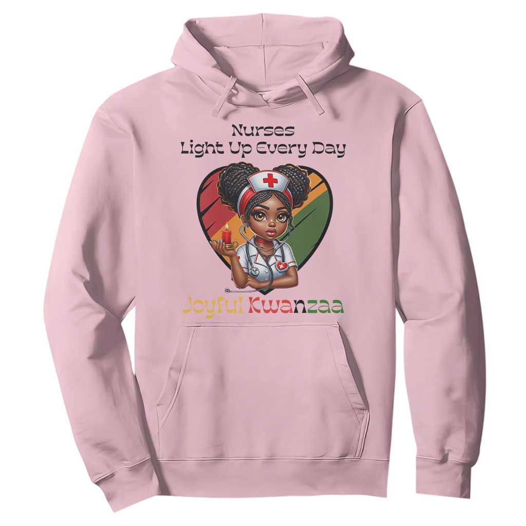 Nurses Light Up Everyday Hoodie Joyful Kwanzaa Celebration Gift TS12 Light Pink Print Your Wear