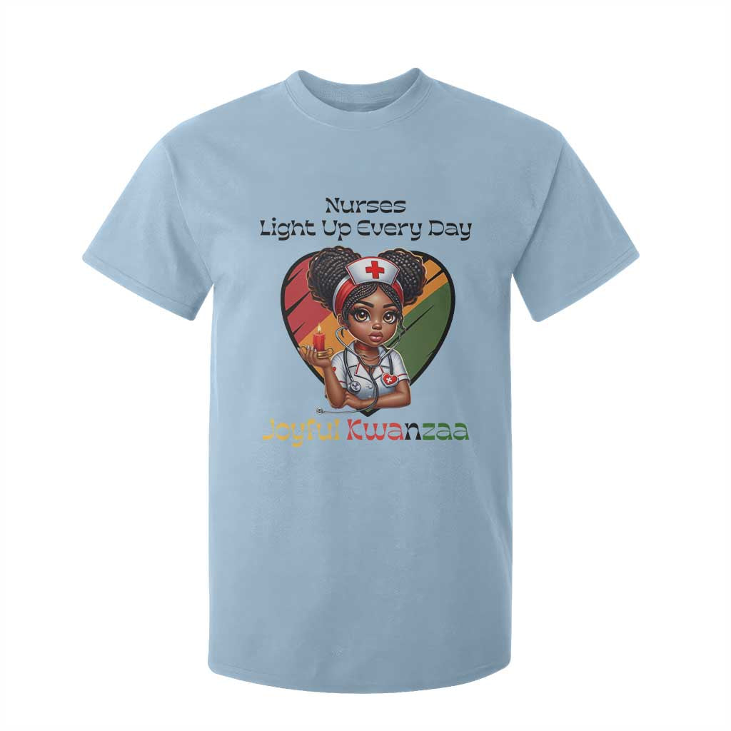 Nurses Light Up Everyday T Shirt For Kid Joyful Kwanzaa Celebration Gift TS12 Light Blue Print Your Wear
