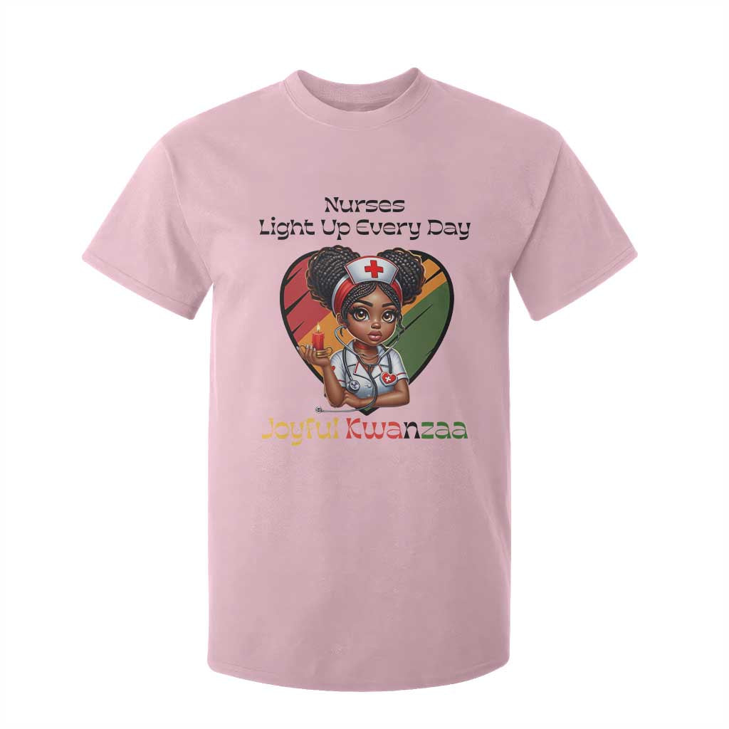Nurses Light Up Everyday T Shirt For Kid Joyful Kwanzaa Celebration Gift TS12 Light Pink Print Your Wear