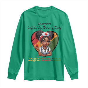 Nurses Light Up Everyday Long Sleeve Shirt Joyful Kwanzaa Celebration Gift TS12 Irish Green Print Your Wear