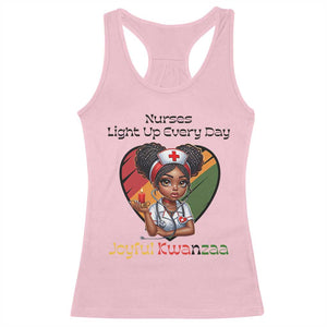 Nurses Light Up Everyday Racerback Tank Top Joyful Kwanzaa Celebration Gift TS12 Light Pink Print Your Wear