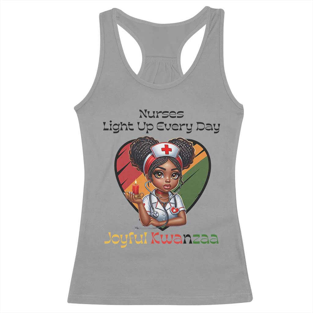 Nurses Light Up Everyday Racerback Tank Top Joyful Kwanzaa Celebration Gift TS12 Sport Gray Print Your Wear