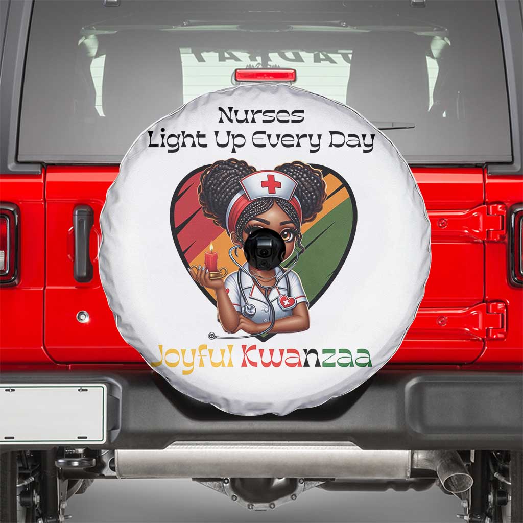 Nurses Light Up Everyday Spare Tire Cover Joyful Kwanzaa Celebration Gift TS12 White Print Your Wear