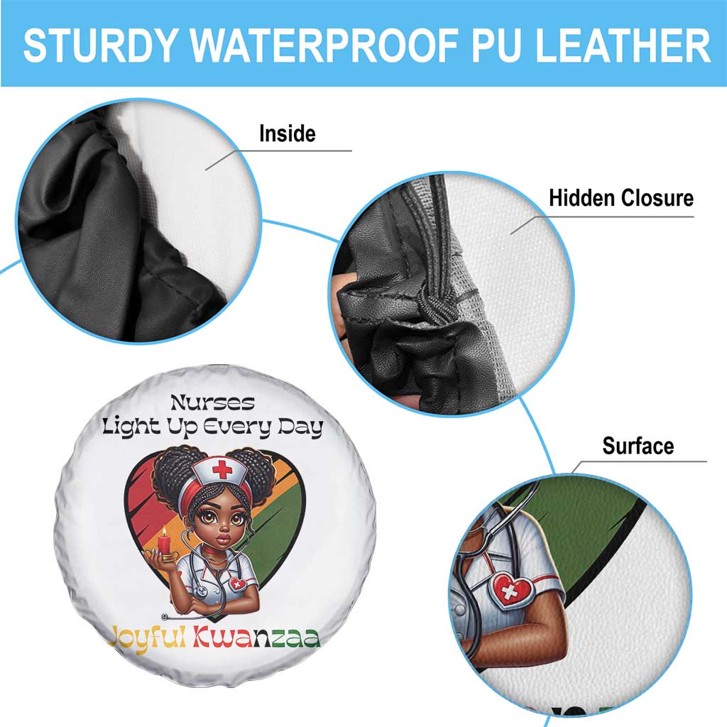 Nurses Light Up Everyday Spare Tire Cover Joyful Kwanzaa Celebration Gift - Print Your Wear