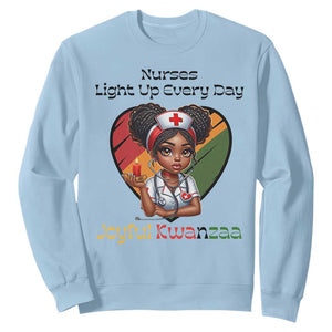 Nurses Light Up Everyday Sweatshirt Joyful Kwanzaa Celebration Gift TS12 Light Blue Print Your Wear