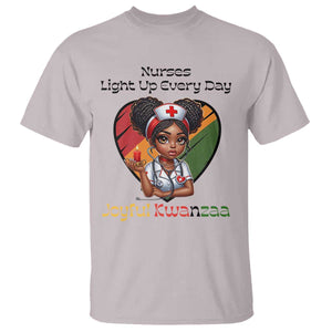 Nurses Light Up Everyday T Shirt Joyful Kwanzaa Celebration Gift TS12 Ice Gray Print Your Wear