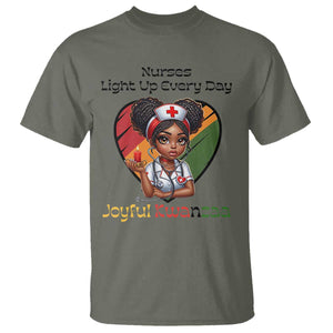 Nurses Light Up Everyday T Shirt Joyful Kwanzaa Celebration Gift TS12 Military Green Print Your Wear