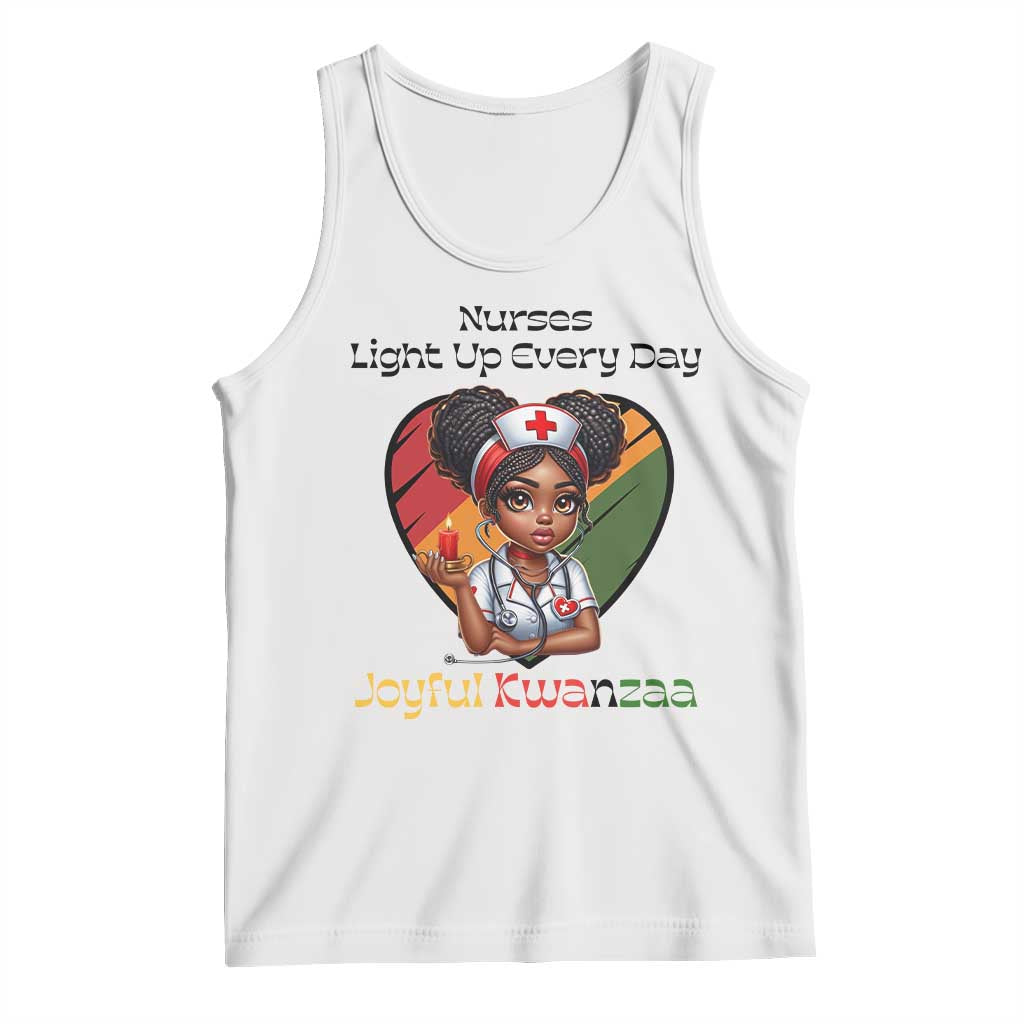 Nurses Light Up Everyday Tank Top Joyful Kwanzaa Celebration Gift TS12 White Print Your Wear
