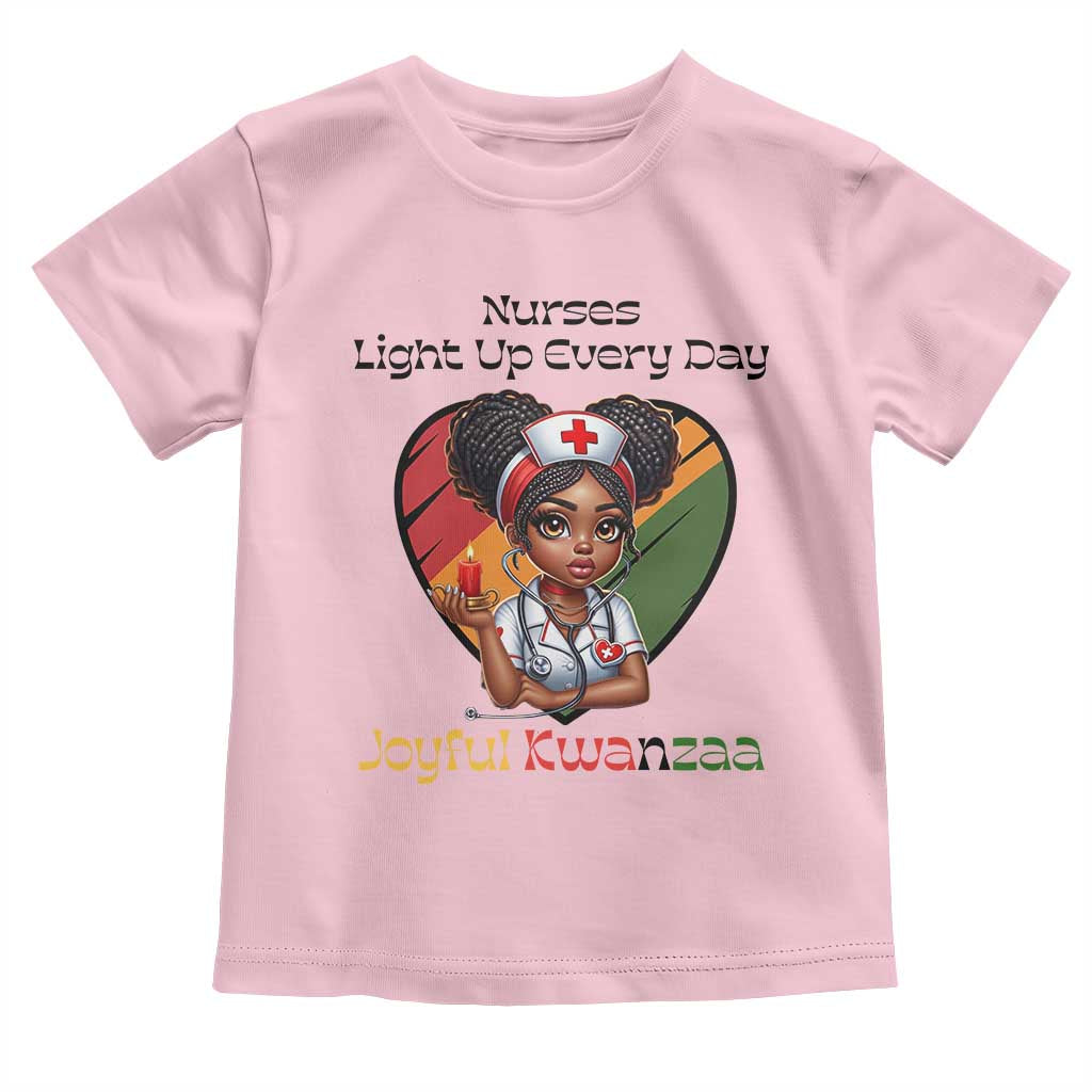 Nurses Light Up Everyday Toddler T Shirt Joyful Kwanzaa Celebration Gift TS12 Light Pink Print Your Wear