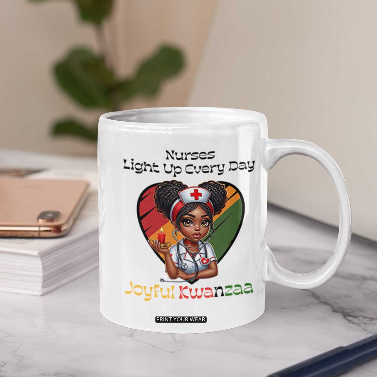 Nurses Light Up Everyday Coffee Mug Joyful Kwanzaa Celebration Gift TS12 Print Your Wear