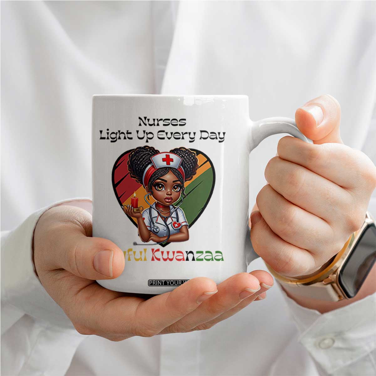Nurses Light Up Everyday Coffee Mug Joyful Kwanzaa Celebration Gift TS12 Print Your Wear