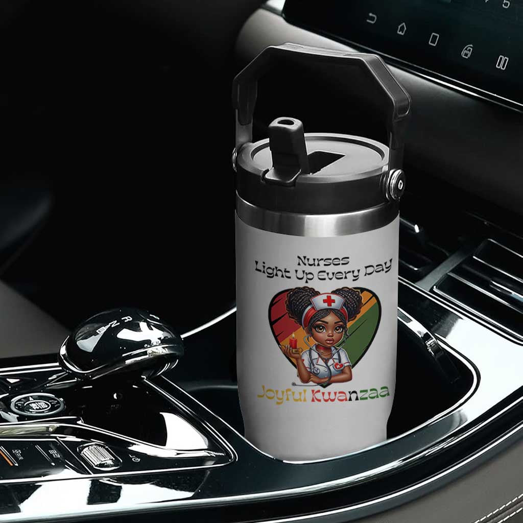 Nurses Light Up Everyday Flip Straw Tumbler Joyful Kwanzaa Celebration Gift TS12 Print Your Wear