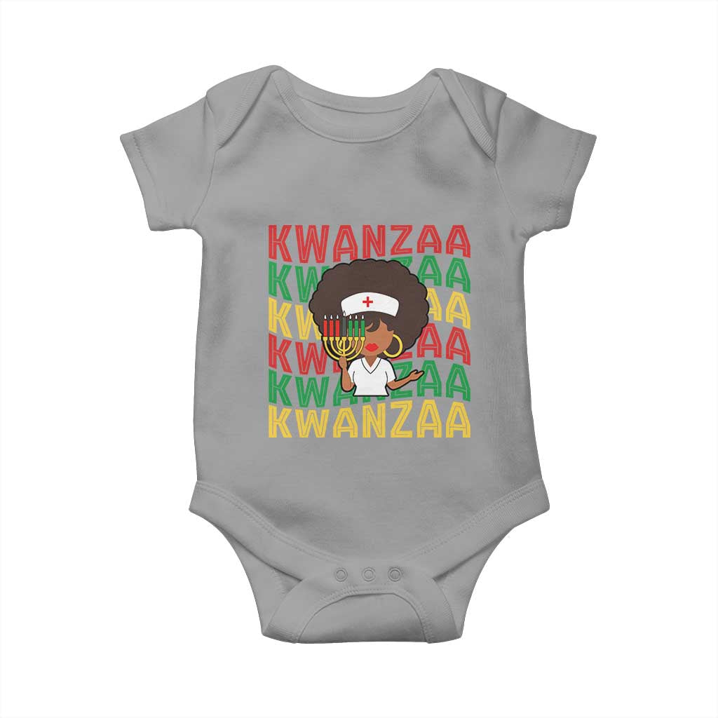 Kwanzaa Nurse Pride Baby Onesie African Heritage Holiday Gift TS12 Sport Gray Print Your Wear