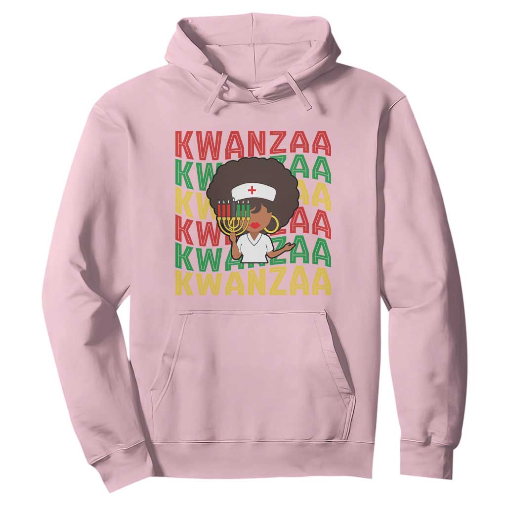 Kwanzaa Nurse Pride Hoodie African Heritage Holiday Gift TS12 Light Pink Print Your Wear