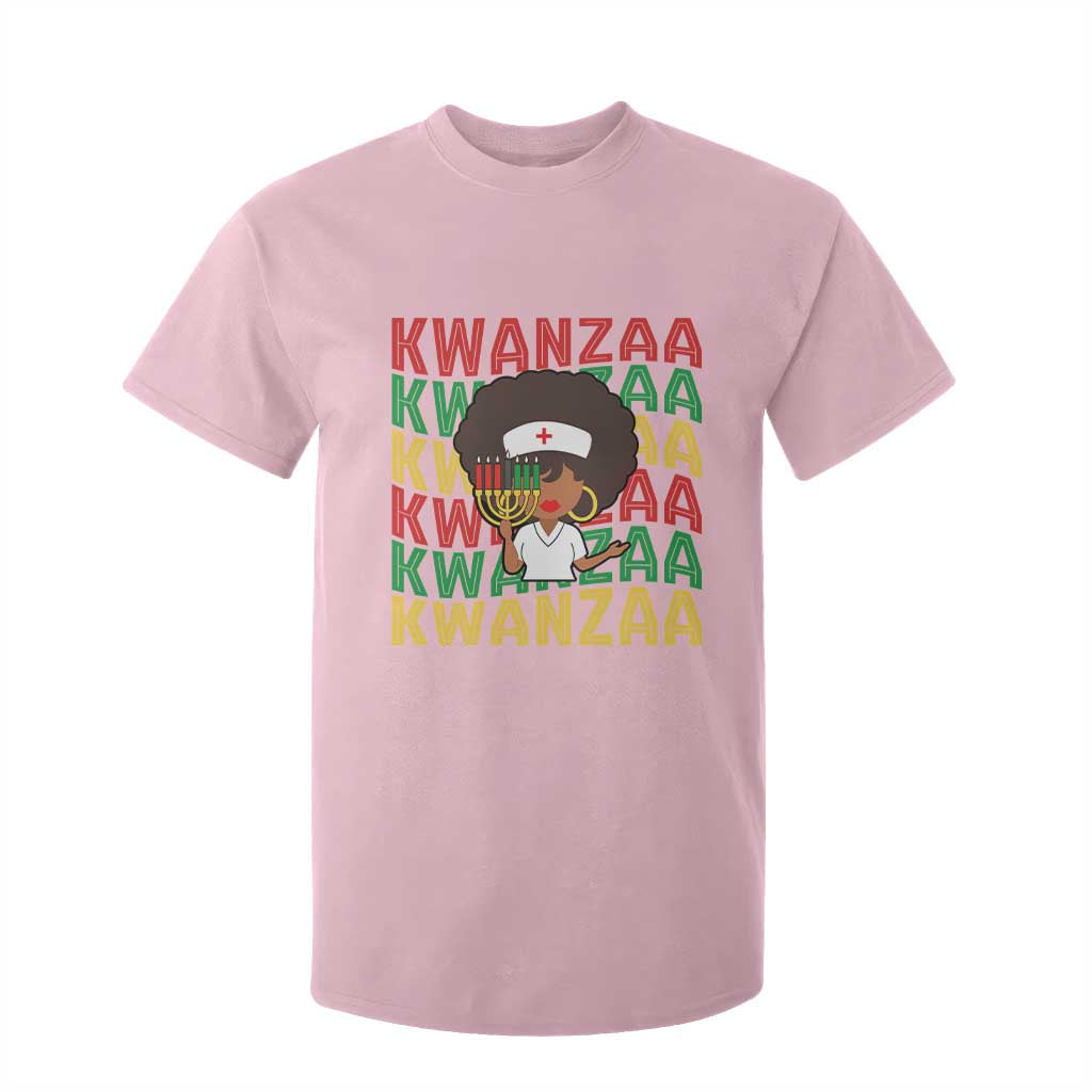 Kwanzaa Nurse Pride T Shirt For Kid African Heritage Holiday Gift TS12 Light Pink Print Your Wear