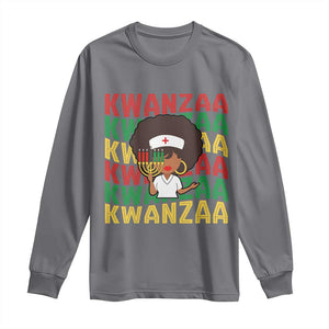 Kwanzaa Nurse Pride Long Sleeve Shirt African Heritage Holiday Gift TS12 Charcoal Print Your Wear