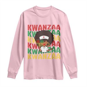 Kwanzaa Nurse Pride Long Sleeve Shirt African Heritage Holiday Gift TS12 Light Pink Print Your Wear