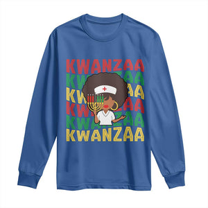 Kwanzaa Nurse Pride Long Sleeve Shirt African Heritage Holiday Gift TS12 Royal Blue Print Your Wear