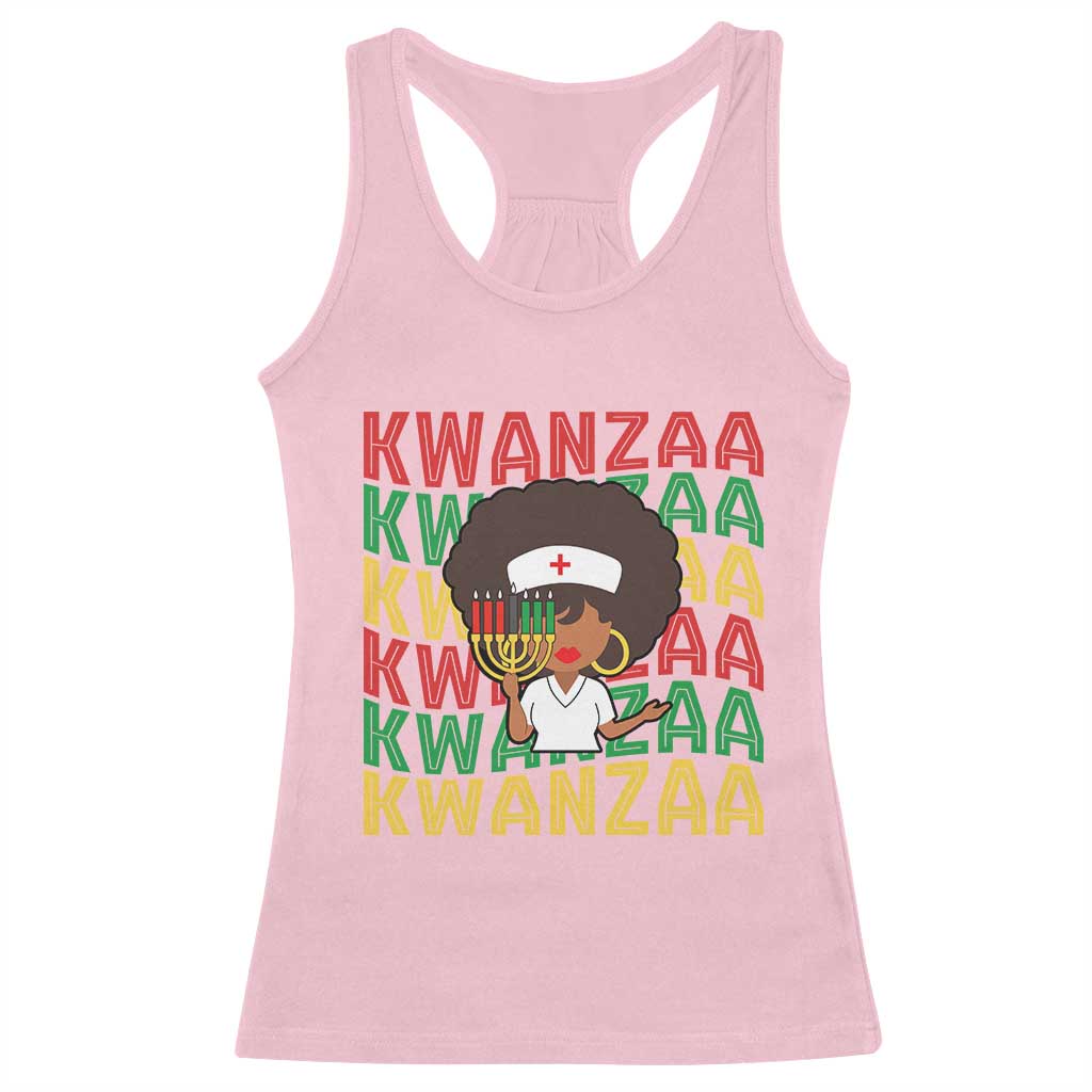 Kwanzaa Nurse Pride Racerback Tank Top African Heritage Holiday Gift TS12 Light Pink Print Your Wear