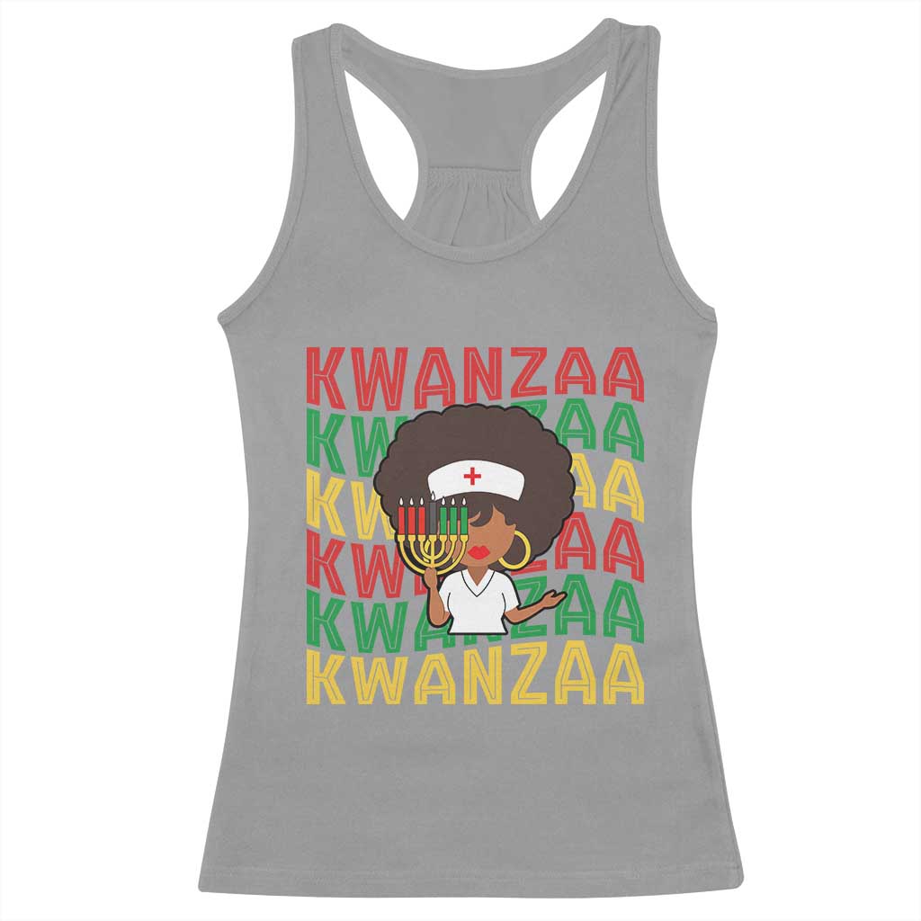 Kwanzaa Nurse Pride Racerback Tank Top African Heritage Holiday Gift TS12 Sport Gray Print Your Wear