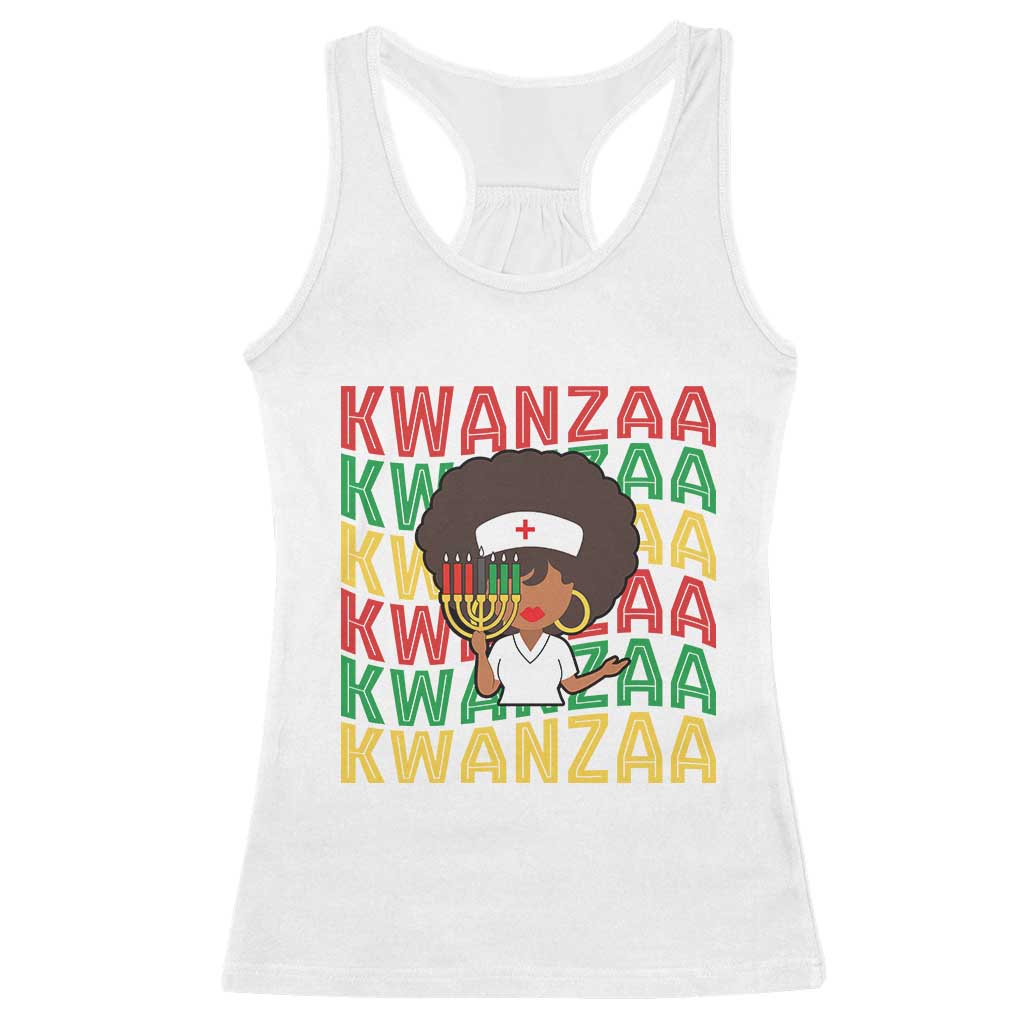 Kwanzaa Nurse Pride Racerback Tank Top African Heritage Holiday Gift TS12 White Print Your Wear