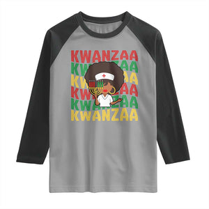 Kwanzaa Nurse Pride Raglan Shirt African Heritage Holiday Gift TS12 Sport Gray Black Print Your Wear