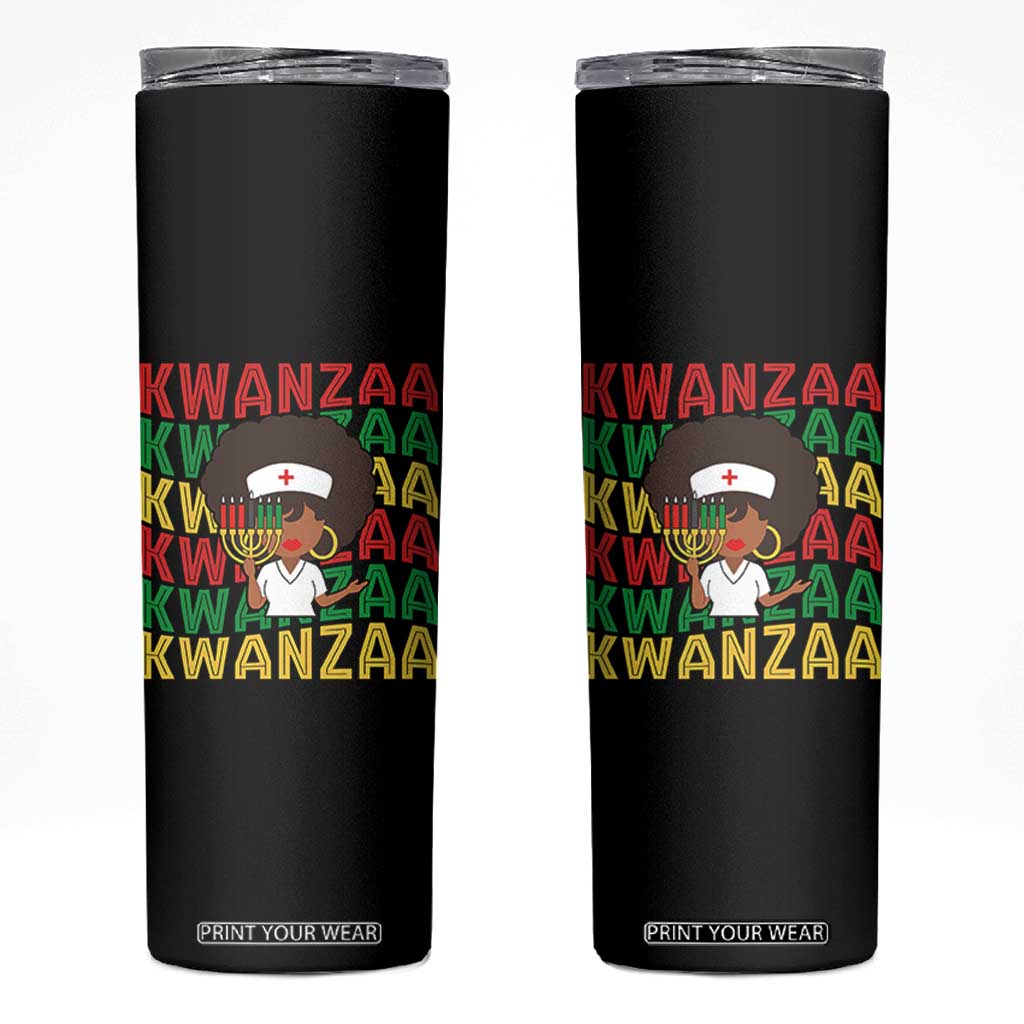 Kwanzaa Nurse Pride Skinny Tumbler African Heritage Holiday Gift TS12 Black Print Your Wear
