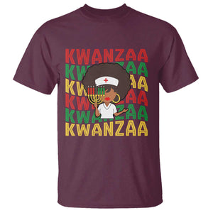 Kwanzaa Nurse Pride T Shirt African Heritage Holiday Gift TS12 Maroon Print Your Wear