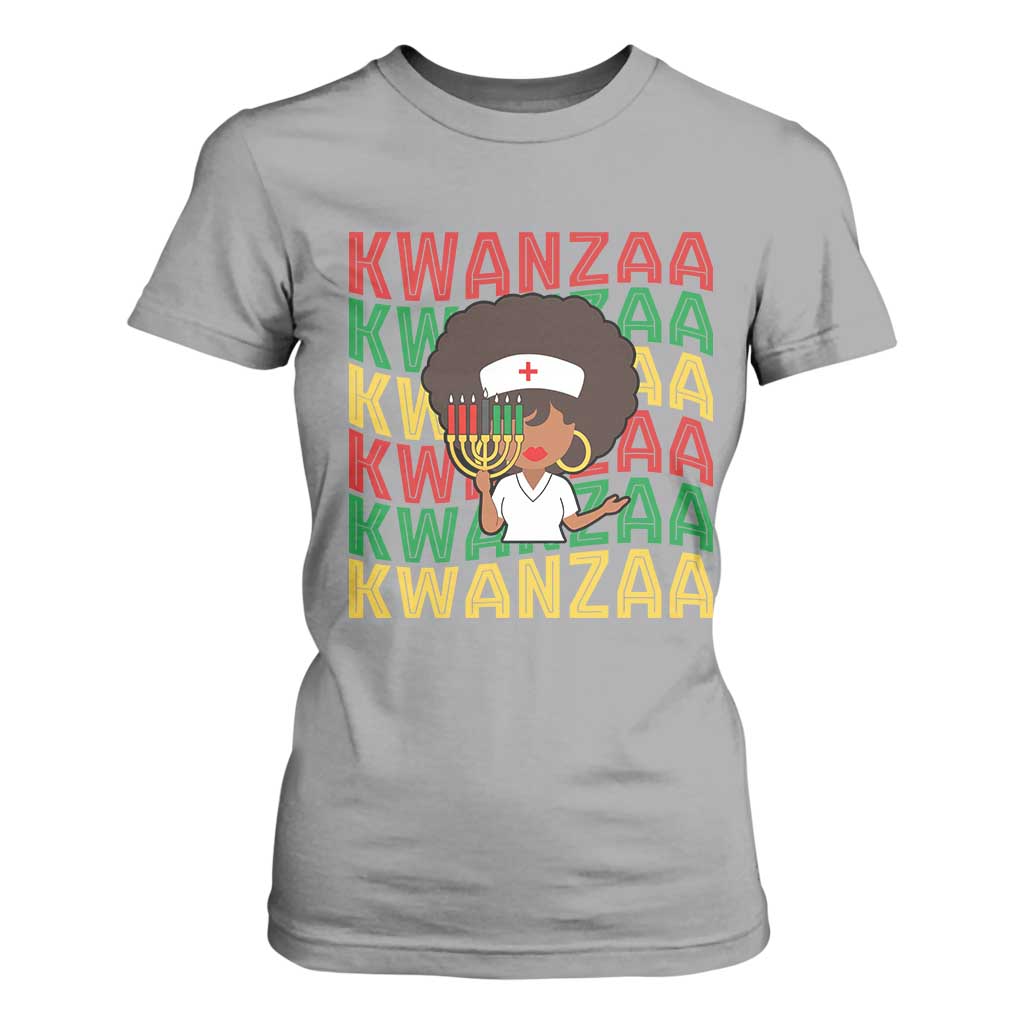 Kwanzaa Nurse Pride T Shirt For Women African Heritage Holiday Gift TS12 Sport Gray Print Your Wear