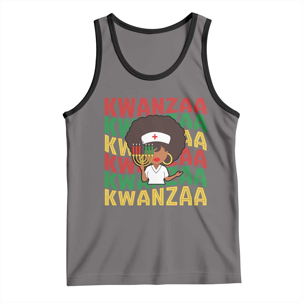 Kwanzaa Nurse Pride Tank Top African Heritage Holiday Gift TS12 Deep Heather Black Print Your Wear