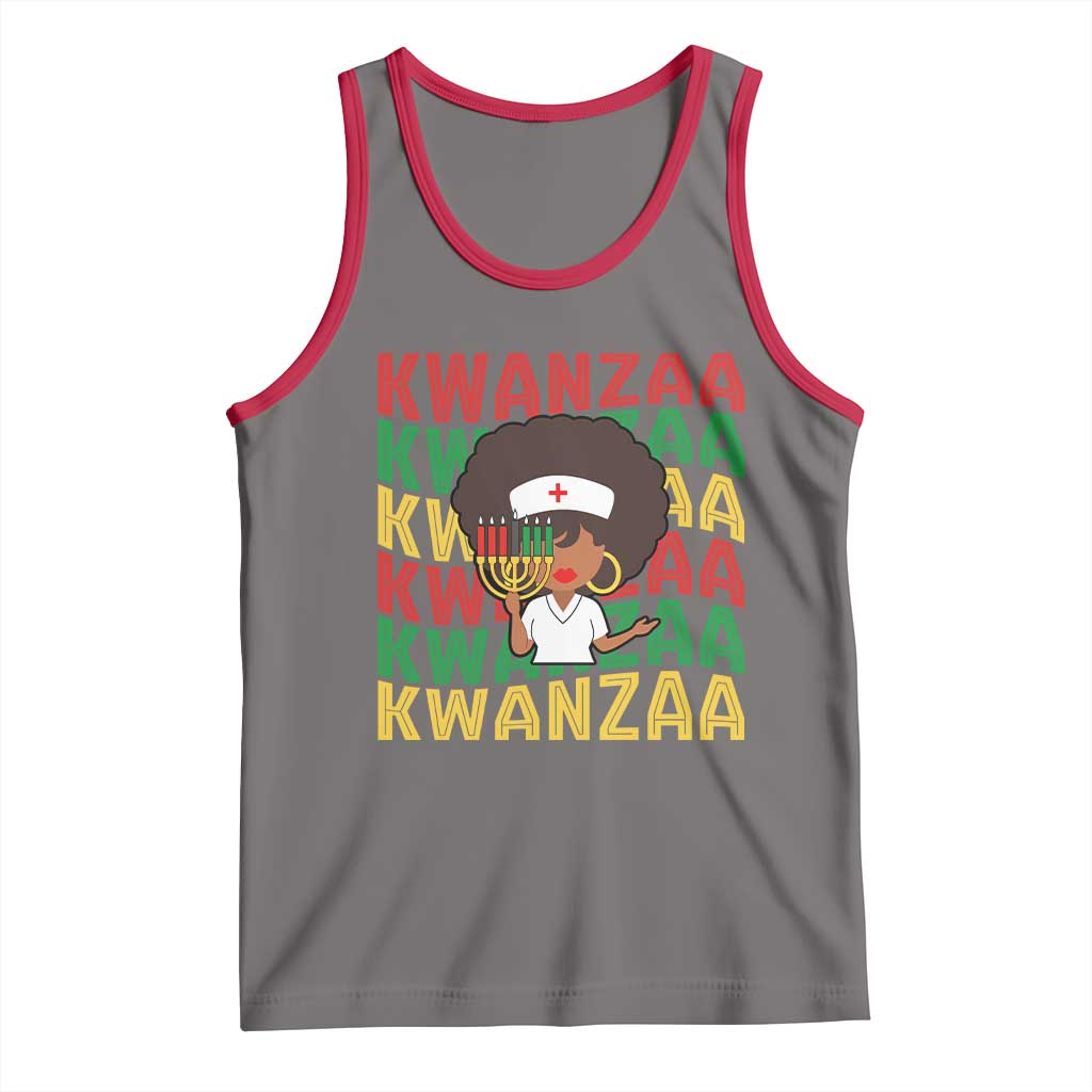 Kwanzaa Nurse Pride Tank Top African Heritage Holiday Gift TS12 Deep Heather Red Print Your Wear