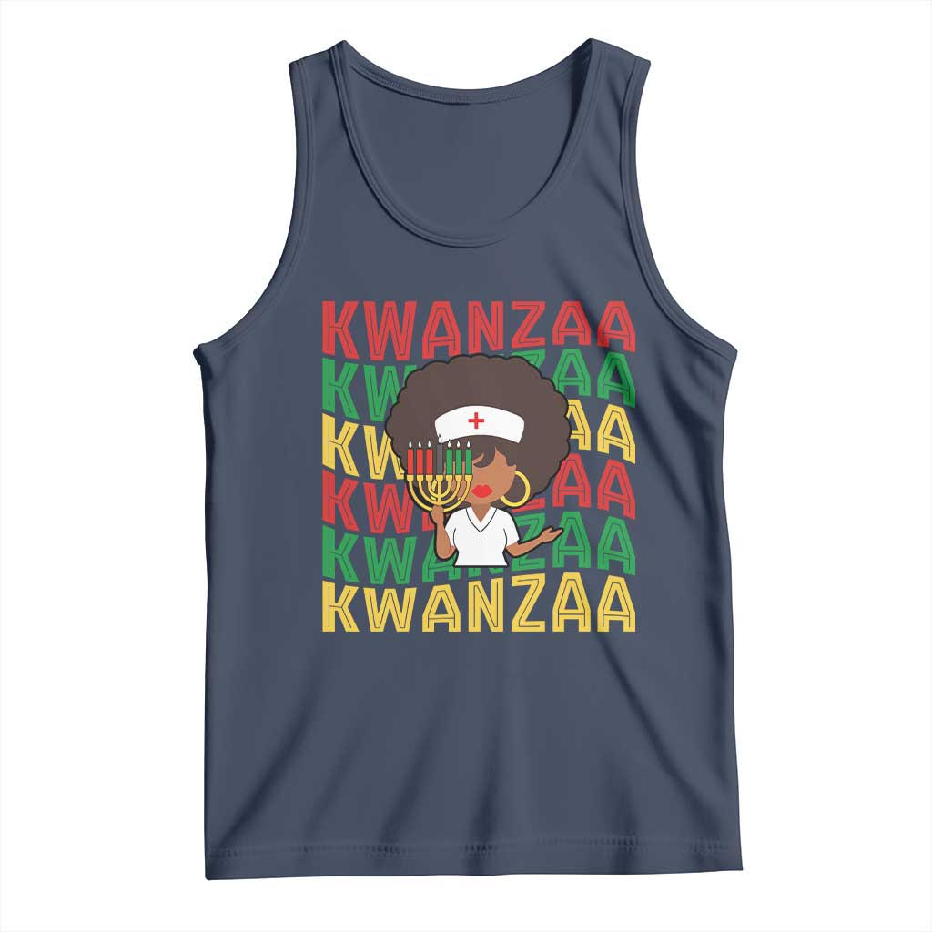 Kwanzaa Nurse Pride Tank Top African Heritage Holiday Gift TS12 Navy Print Your Wear