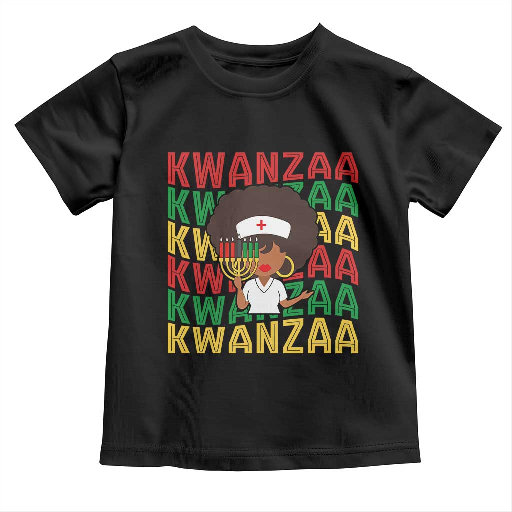 Kwanzaa Nurse Pride Toddler T Shirt African Heritage Holiday Gift TS12 Black Print Your Wear